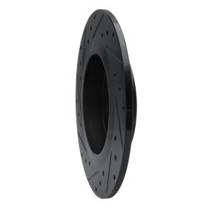 Mercedes-Benz SLC300 Brake Rotor (1) - Rear Right - R1 Concepts - Drilled & Slotted - Black - `12-`20